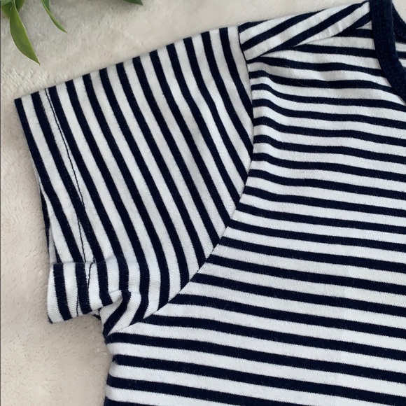 Crewcuts White Navy Striped Anchor Top 10 EUC Gold Sequins - Picture 4 of 8